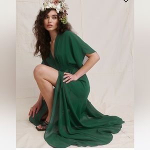 *New* Reformation Winslow Green Wrap Dress Bridesmaid or Wedding Guest Medium